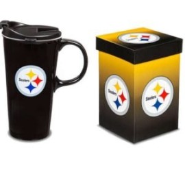 TAZA TRAVEL LATTE STEELERS 17OZ CON CAJA DE REGALO