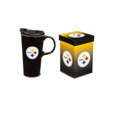 TAZA TRAVEL LATTE STEELERS 17OZ CON CAJA DE REGALO