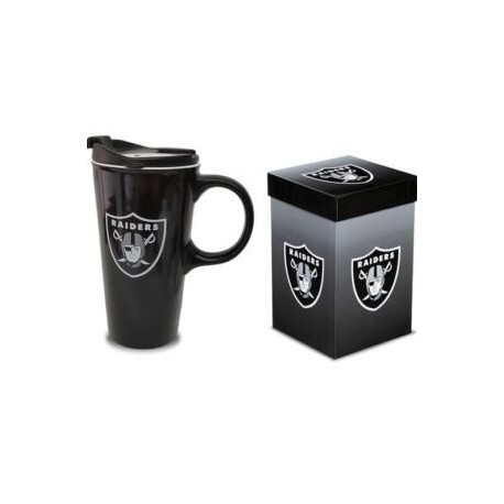 TAZA TRAVEL LATTE RAIDERS 17OZ CON CAJA DE REGALO