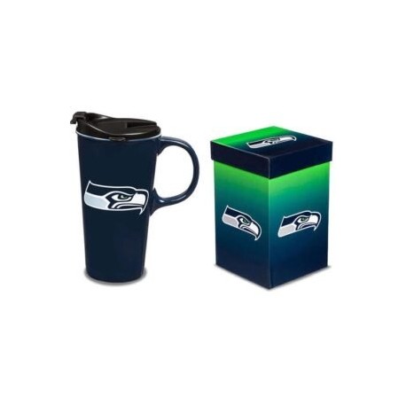 TAZA TRAVEL LATTE SEAHAWKS 17OZ CON CAJA DE REGALO